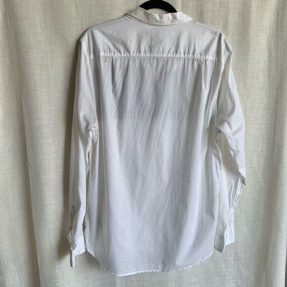 Abstract Button Up Shirt Mens Size L White Black Long Sleeve Y2K Retro GUESS - Picture 2 of 16